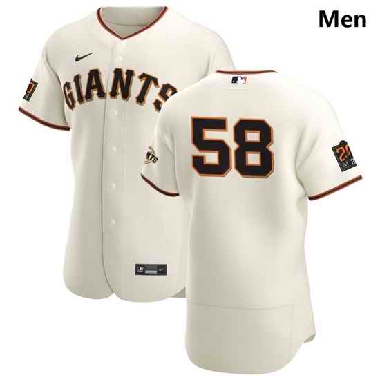 San Francisco Giants 58 Trevor Gott Men Nike Cream Home 2020 Authentic 20 at 24 Patch Player MLB Jersey